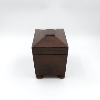 Rosewood Sarcophagus Tea Caddy English, Circa 1860