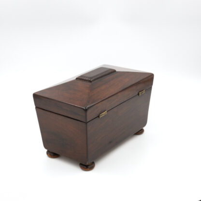 Rosewood Sarcophagus Tea Caddy English, Circa 1860