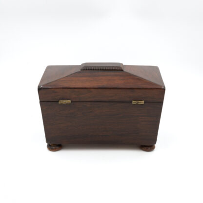 Rosewood Sarcophagus Tea Caddy English, Circa 1860