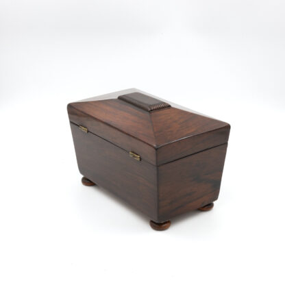 Rosewood Sarcophagus Tea Caddy English, Circa 1860