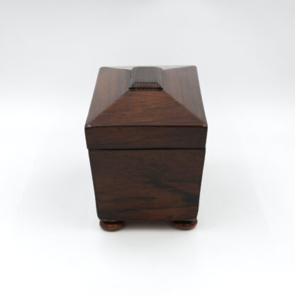 Rosewood Sarcophagus Tea Caddy English, Circa 1860