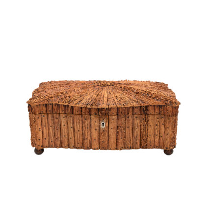 Anglo Indian Serpentine Box Stag Horn Box, Circa 1850